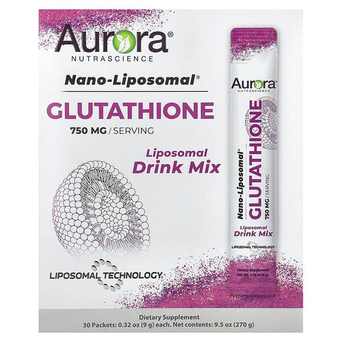 <img alt="Aurora Nutrascience, Nano-Liposomal, Glutathione, Liposomal Drink Mix, 30 Packets, 0.32 oz (9 g) Each" title="Aurora Nutrascience, Nano-Liposomal, Glutathione, Liposomal Drink Mix, 30 Packets, 0.32 oz (9 g) Each,628504648612"
