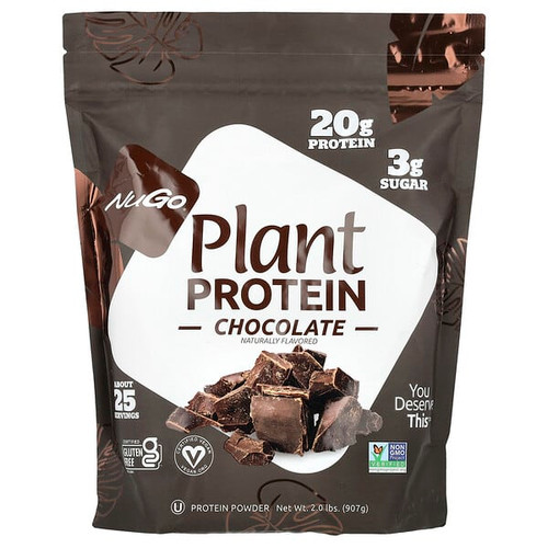 <img alt="NuGo Nutrition, Plant Protein, Chocolate, 2 lbs (907 g)" title="NuGo Nutrition, Plant Protein, Chocolate, 2 lbs (907 g),691535921023"