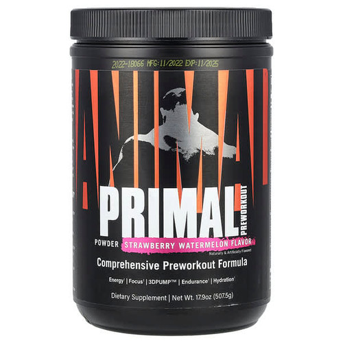 <img alt="Animal, Primal Preworkout Powder, Strawberry Watermelon, 17.9 oz (507.5 g)" title="Animal, Primal Preworkout Powder, Strawberry Watermelon, 17.9 oz (507.5 g),039442033253"