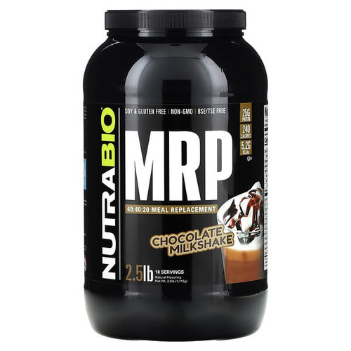<img alt="NutraBio, MRP 40-40-20 Meal Replacement, Chocolate Milkshake, 2.5 lb (1,115 g)" title="NutraBio, MRP 40-40-20 Meal Replacement, Chocolate Milkshake, 2.5 lb (1,115 g),649908262006"