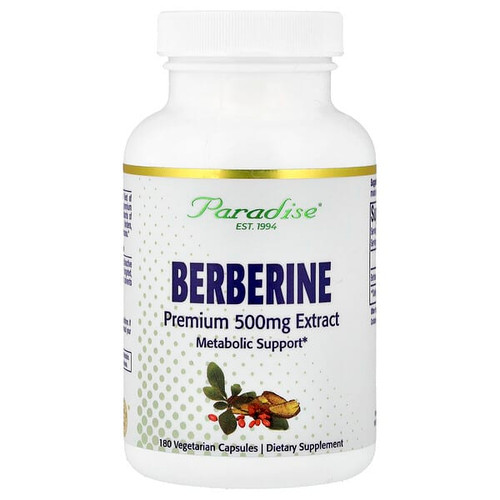 <img alt="Paradise Herbs, Berberine, 500 mg, 180 Vegetarian Capsules" title="Paradise Herbs, Berberine, 500 mg, 180 Vegetarian Capsules,601944778880"