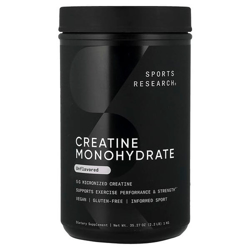 <img alt="Sports Research, Creatine Monohydrate, Unflavored, 2.2 lb (1 kg)" title="Sports Research, Creatine Monohydrate, Unflavored, 2.2 lb (1 kg),023249093367"