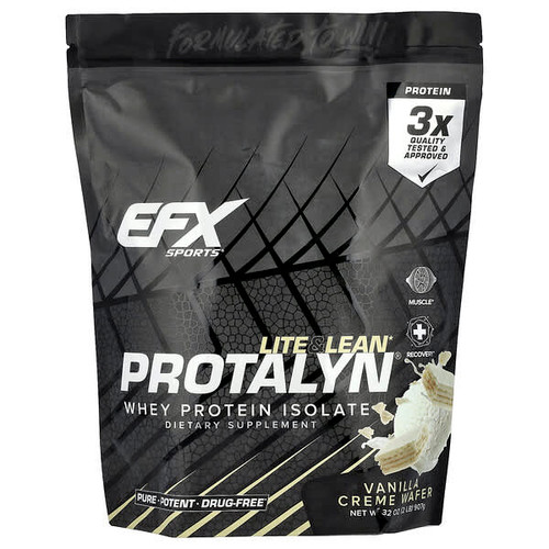 <img alt="EFX Sports, Protalyn Whey Protein Isolate, Vanilla Creme Wafer, 2 lb (907 g)" title="EFX Sports, Protalyn Whey Protein Isolate, Vanilla Creme Wafer, 2 lb (907 g),737190006610"