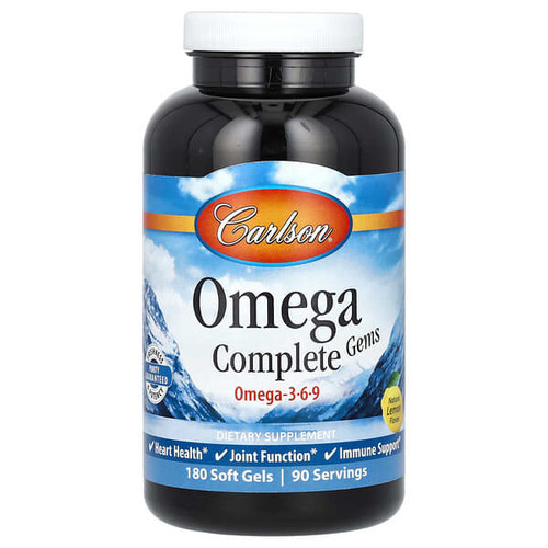 <img alt="Carlson, Omega Complete Gems, Omega-3-6-9, Natural Lemon, 180 Soft Gels" title="Carlson, Omega Complete Gems, Omega-3-6-9, Natural Lemon, 180 Soft Gels,088395017339"