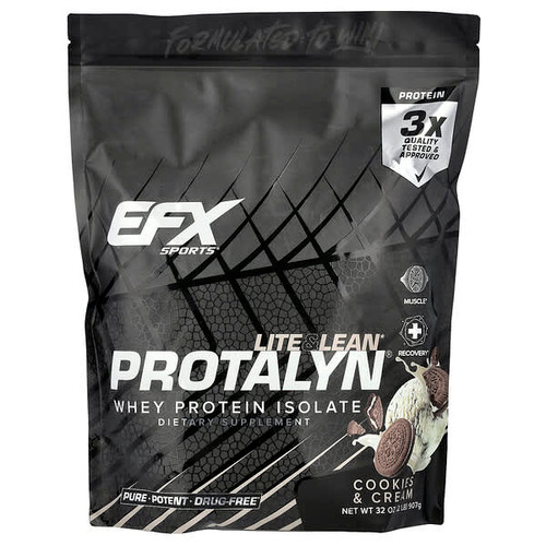 <img alt="EFX Sports, Protalyn Whey Protein Isolate, Cookies & Cream, 2 lb (907 g)" title="EFX Sports, Protalyn Whey Protein Isolate, Cookies & Cream, 2 lb (907 g),737190006566"