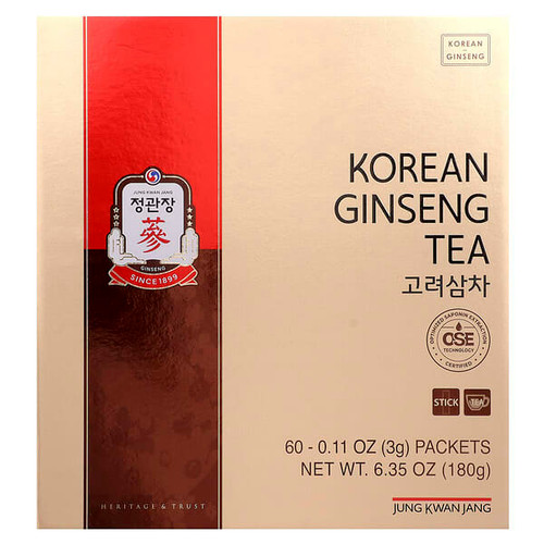 <img alt="JungKwanJang, Korean Ginseng Tea, 60 Packets, 0.11 oz (3 g) Each" title="JungKwanJang, Korean Ginseng Tea, 60 Packets, 0.11 oz (3 g) Each,819079014562"