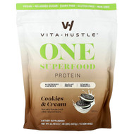 <img alt="VitaHustle, One Superfood Protein, Cookies & Cream, 1.40 lbs (637 g)" title="VitaHustle, One Superfood Protein, Cookies & Cream, 1.40 lbs (637 g),850047812315"