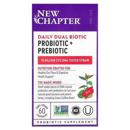 <img alt="New Chapter, Daily Dual Biotic, Probiotic + Prebiotic, 60 Vegan Capsules" title="New Chapter, Daily Dual Biotic, Probiotic + Prebiotic, 60 Vegan Capsules,727783902320"