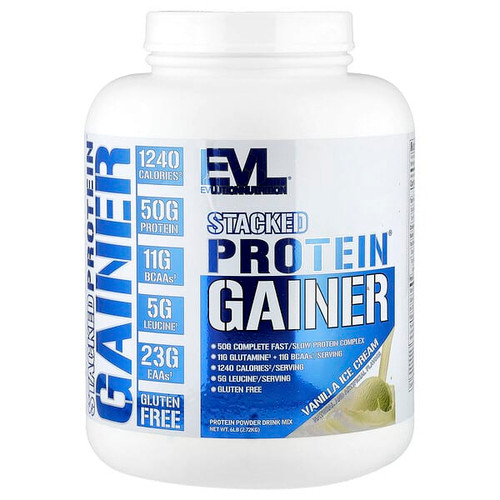 <img alt="EVLution Nutrition, Stacked Protein Gainer, Vanilla Ice Cream, 6 lb (2.72 kg)" title="EVLution Nutrition, Stacked Protein Gainer, Vanilla Ice Cream, 6 lb (2.72 kg),818901023390"