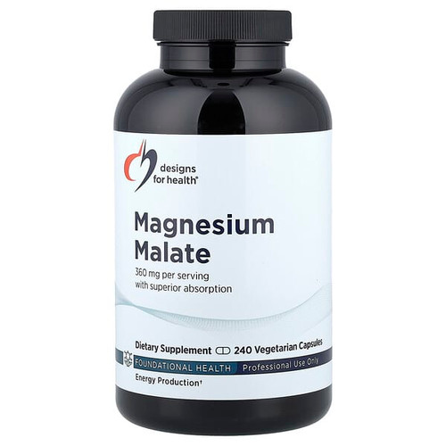 <img alt="Designs For Health, Magnesium Malate, 240 Vegetarian Capsules (180 mg per Capsule)" title="Designs For Health, Magnesium Malate, 240 Vegetarian Capsules (180 mg per Capsule),879452002937"