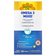 <img alt="Country Life, Omega 3 Mood, Natural Lemon, 180 Softgels" title="Country Life, Omega 3 Mood, Natural Lemon, 180 Softgels,015794041214"