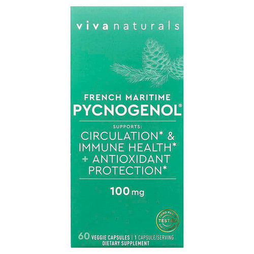 <img alt="Viva Naturals, French Maritime Pycnogenol, 100 mg, 60 Veggie Capsules" title="Viva Naturals, French Maritime Pycnogenol, 100 mg, 60 Veggie Capsules,753940520359"