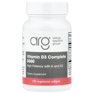 <img alt="Allergy Research Group, Vitamin D3 Complete 5000, 120 Vegetarian Softgels" title="Allergy Research Group, Vitamin D3 Complete 5000, 120 Vegetarian Softgels,713947765917"