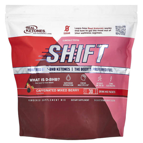 <img alt="Real Ketones, Shift, Caffeinated Mixed Berry, 30 Packets, 0.26 oz (7.3 g) Each" title="Real Ketones, Shift, Caffeinated Mixed Berry, 30 Packets, 0.26 oz (7.3 g) Each,850024264472"