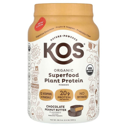 <img alt="KOS, Organic Superfood Plant Protein Powder, Chocolate Peanut Butter, 2.4 lb (1,092 g)" title="KOS, Organic Superfood Plant Protein Powder, Chocolate Peanut Butter, 2.4 lb (1,092 g),850051063000"