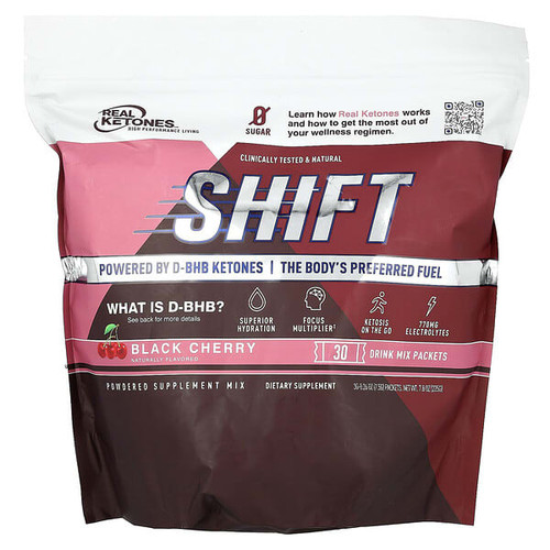 <img alt="Real Ketones, Shift, Black Cherry, 30 Drink Mix Packets,  0.26 oz (7.5 g) Each" title="Real Ketones, Shift, Black Cherry, 30 Drink Mix Packets,  0.26 oz (7.5 g) Each,850024263413"