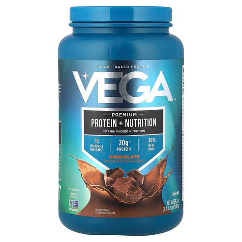 <img alt="Vega, Plant-Based Protein, Premium Protein + Nutrition, Chocolate , 2 lb 6.2 oz (1.08 kg)" title="Vega, Plant-Based Protein, Premium Protein + Nutrition, Chocolate , 2 lb 6.2 oz (1.08 kg),838766011189"