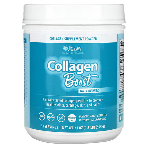 <img alt="Jigsaw Health, Collagen Boost, Unflavored, 21 oz (595 g)" title="Jigsaw Health, Collagen Boost, Unflavored, 21 oz (595 g),876634002174"