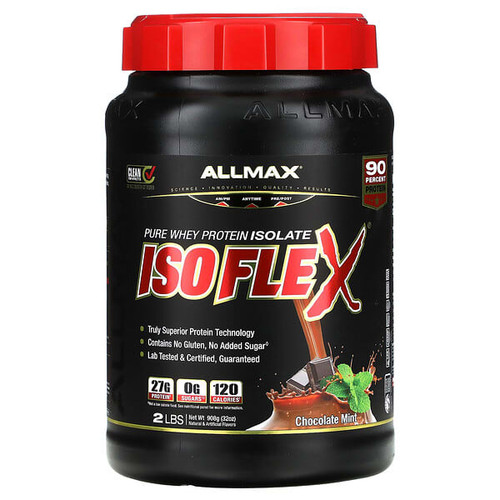 <img alt="ALLMAX, ISOFLEX, Pure Whey Protein Isolate, Chocolate Mint, 2 lbs (908 g)" title="ALLMAX, ISOFLEX, Pure Whey Protein Isolate, Chocolate Mint, 2 lbs (908 g),665553121826"