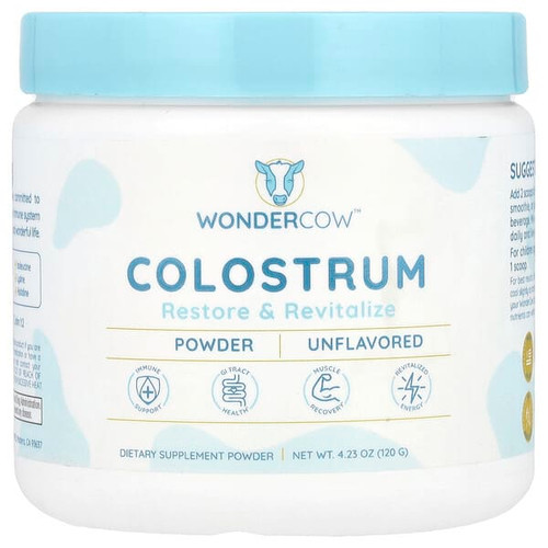 <img alt="Wondercow, Colostrum Powder, Unflavored, 4.23 oz (120 g)" title="Wondercow, Colostrum Powder, Unflavored, 4.23 oz (120 g),860009461901"