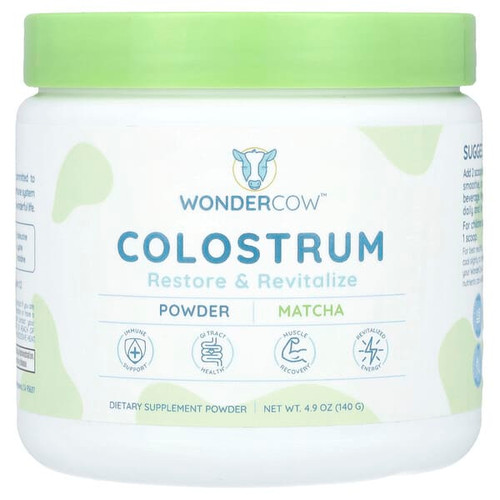 <img alt="Wondercow, Colostrum Powder, Matcha, 4.9 oz (140 g)" title="Wondercow, Colostrum Powder, Matcha, 4.9 oz (140 g),860009461994"