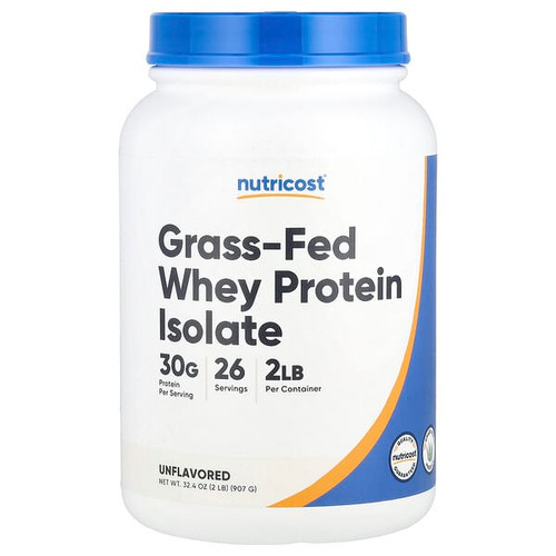 <img alt="Nutricost, Grass-Fed Whey Protein Isolate, Unflavored, 2 lb (907 g)" title="Nutricost, Grass-Fed Whey Protein Isolate, Unflavored, 2 lb (907 g),810139573432"