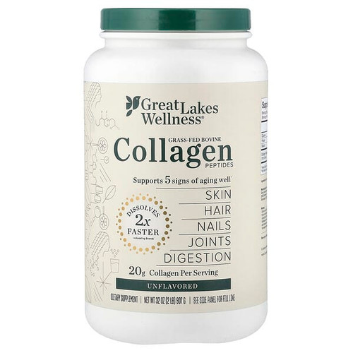 <img alt="Great Lakes Wellness, Grass-Fed Bovine Collagen Peptides, Unflavored, 32 oz (907 g)" title="Great Lakes Wellness, Grass-Fed Bovine Collagen Peptides, Unflavored, 32 oz (907 g),322654000046"