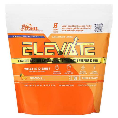 <img alt="Real Ketones, Elevate, Orange, 30 Drink Mix Packets,  0.43 oz (12.3 g) Each" title="Real Ketones, Elevate, Orange, 30 Drink Mix Packets,  0.43 oz (12.3 g) Each,30850001988934"