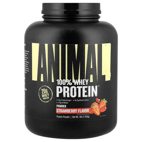 <img alt="Animal, 100% Whey Protein Powder, Strawberry, 4 lb (1.81 kg)" title="Animal, 100% Whey Protein Powder, Strawberry, 4 lb (1.81 kg),039442017017"