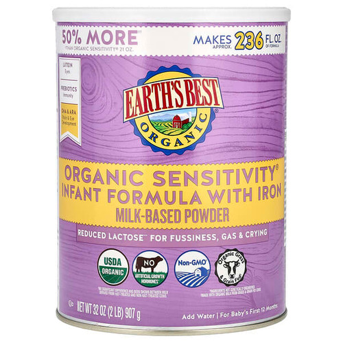 <img alt="Earths Best, Organic Sensitivity Infant Formula with Iron, For Babys First 12 Months, 32 oz (907 g)" title="Earths Best, Organic Sensitivity Infant Formula with Iron, For Babys First 12 Months, 32 oz (907 g),023923100770"