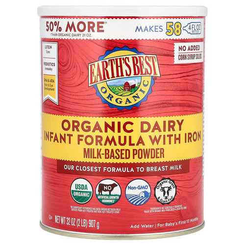 <img alt="Earths Best, Organic Dairy Infant Formula with Iron, For Babys First 12 Months, 32 oz (907 g)" title="Earths Best, Organic Dairy Infant Formula with Iron, For Babys First 12 Months, 32 oz (907 g),023923100763"