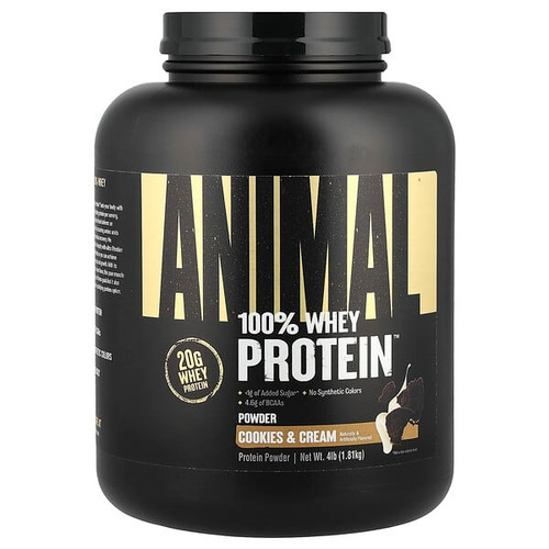 <img alt="Animal, 100% Whey Protein Powder, Cookies & Cream, 4 lb (1.81 kg)" title="Animal, 100% Whey Protein Powder, Cookies & Cream, 4 lb (1.81 kg),039442001009"