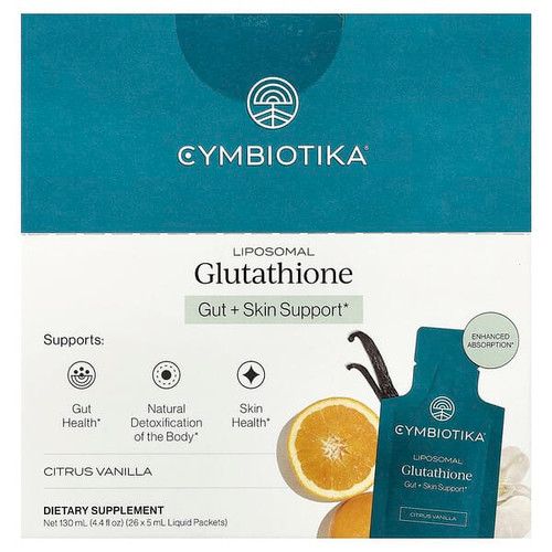 <img alt="Cymbiotika, Liposomal Glutathione, Citrus Vanilla, 26 Liquid Packets, 0.17 fl oz (5 ml) Each" title="Cymbiotika, Liposomal Glutathione, Citrus Vanilla, 26 Liquid Packets, 0.17 fl oz (5 ml) Each,850025187466"