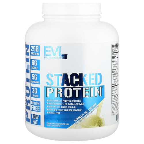 <img alt="EVLution Nutrition, Stacked Protein Powder, Vanilla Ice cream, 5 lb (2,268 kg)" title="EVLution Nutrition, Stacked Protein Powder, Vanilla Ice cream, 5 lb (2,268 kg),818901025141"