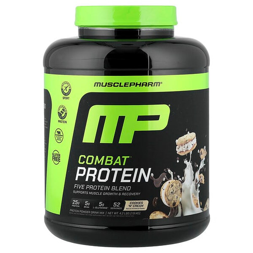 <img alt="MusclePharm, Combat Protein, Cookies N Cream, 4.2 lbs (1.9 kg)" title="MusclePharm, Combat Protein, Cookies N Cream, 4.2 lbs (1.9 kg),810002502422"