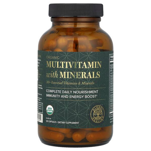 <img alt="Global Healing, Organic Multivitamin with Minerals, 120 Capsules" title="Global Healing, Organic Multivitamin with Minerals, 120 Capsules,811839033141"