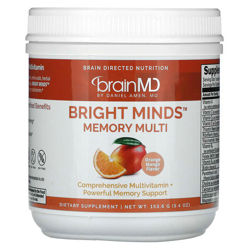 <img alt="BrainMD, Bright Minds Memory Multi, Orange Mango, 5.4 oz (153.6 g)" title="BrainMD, Bright Minds Memory Multi, Orange Mango, 5.4 oz (153.6 g),857568003307"