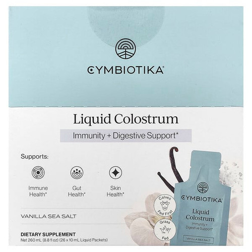 <img alt="Cymbiotika, Liquid Colostrum, Vanilla Sea Salt, 26 Liquid Packets, 0.3 fl oz (10 ml) Each" title="Cymbiotika, Liquid Colostrum, Vanilla Sea Salt, 26 Liquid Packets, 0.3 fl oz (10 ml) Each,850033146950"