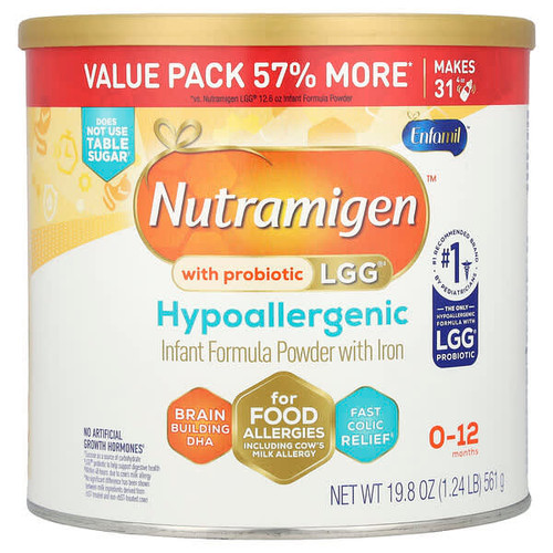 <img alt="Enfamil, Nutramigen with Probiotic LGG, Hypoallergenic, 0-12 Months, 19.8 oz (561 g)" title="Enfamil, Nutramigen with Probiotic LGG, Hypoallergenic, 0-12 Months, 19.8 oz (561 g),300871239456"