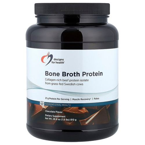 <img alt="Designs For Health, Bone Broth Protein, Chocolate, 1.8 lbs (810 g)" title="Designs For Health, Bone Broth Protein, Chocolate, 1.8 lbs (810 g),879452004115"