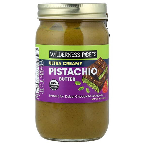 <img alt="Wilderness Poets, Pistachio Butter, Ultra Creamy, 16 oz (453 g)" title="Wilderness Poets, Pistachio Butter, Ultra Creamy, 16 oz (453 g),850050426707"