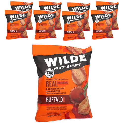 <img alt="Wilde Brands, Protein Chips, Buffalo Style, 8 Bags, 1.34 oz (38 g) Each" title="Wilde Brands, Protein Chips, Buffalo Style, 8 Bags, 1.34 oz (38 g) Each,856802008474"