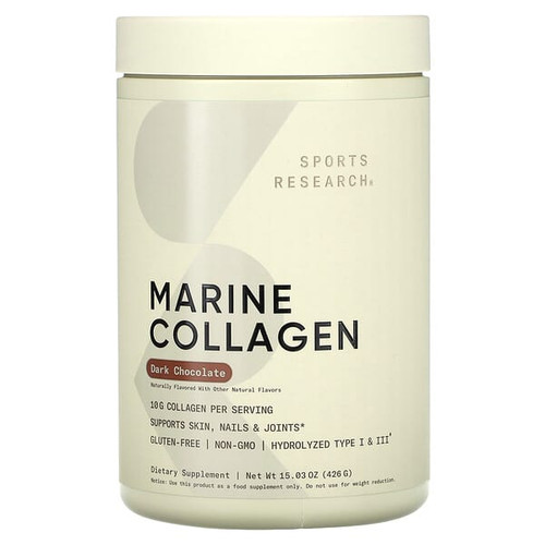 <img alt="Sports Research, Marine Collagen, Dark Chocolate, 15.03 oz (426 g)" title="Sports Research, Marine Collagen, Dark Chocolate, 15.03 oz (426 g),023249091820"