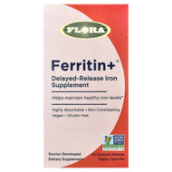 <img alt="Flora, Ferritin +, 60 Delayed-Release Vegan Capsules  (20 mg per Capsule)" title="Flora, Ferritin +, 60 Delayed-Release Vegan Capsules  (20 mg per Capsule),061998647196"