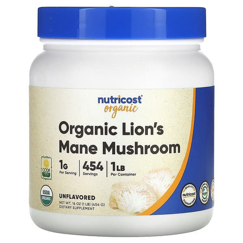 <img alt="Nutricost, Organic Lions Mane Mushroom, Unflavored, 1 lb (454 g)" title="Nutricost, Organic Lions Mane Mushroom, Unflavored, 1 lb (454 g),810014670508"