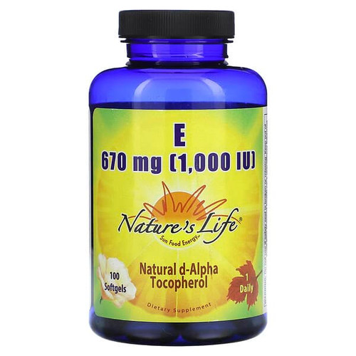 <img alt="Natures Life, Vitamin E, 670 mg (1,000 IU), 100 Softgels" title="Natures Life, Vitamin E, 670 mg (1,000 IU), 100 Softgels,040647002104"