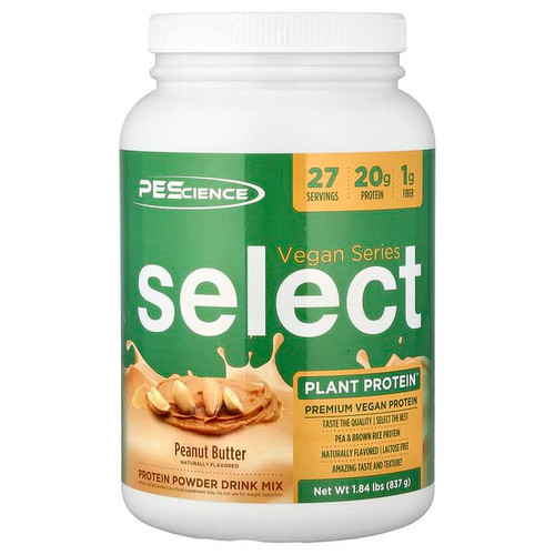 <img alt="PEScience, Vegan Series, Select Plant Protein, Peanut Butter, 1.84 lbs (837 g)" title="PEScience, Vegan Series, Select Plant Protein, Peanut Butter, 1.84 lbs (837 g),040232426520"