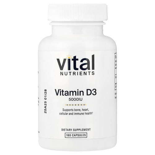 <img alt="Vital Nutrients, Vitamin D3, 125 mcg (5,000 IU), 180 Capsules" title="Vital Nutrients, Vitamin D3, 125 mcg (5,000 IU), 180 Capsules,693465539217"