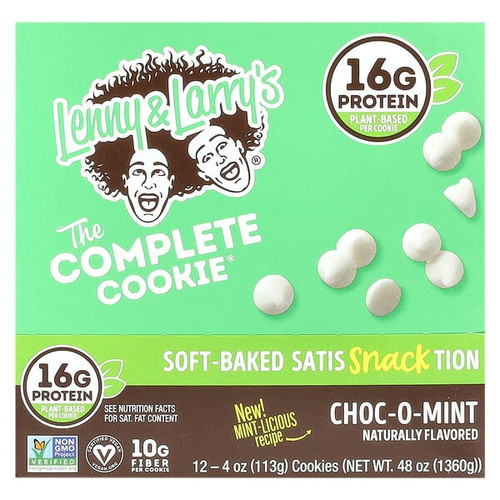 <img alt="Lenny & Larrys, The Complete Cookie, Choc-O-Mint, 12 Cookies, 4 oz (113 g) Each" title="Lenny & Larrys, The Complete Cookie, Choc-O-Mint, 12 Cookies, 4 oz (113 g) Each,787692833672"