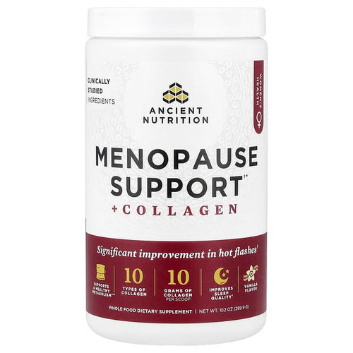 <img alt="Ancient Nutrition, Menopause Support + Collagen, Vanilla, 10.2 oz (289.9 g)" title="Ancient Nutrition, Menopause Support + Collagen, Vanilla, 10.2 oz (289.9 g),816401028501"